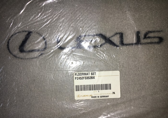 Коврики велюровые серые длинная база LEXUS LS600Н PZ452F3352BX